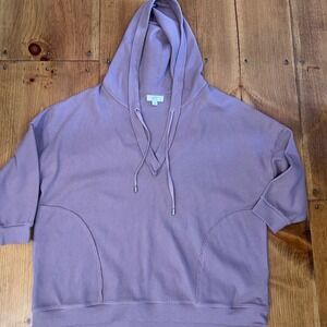 Altar'd State Mauve Waffle Knit Hoodie Sweater Pullover Boho Slouchy‎ Small A5